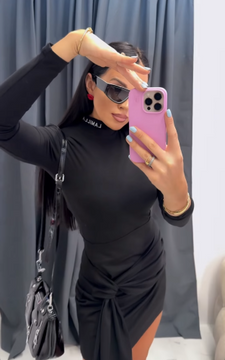 Body La Milla z haftem czarne