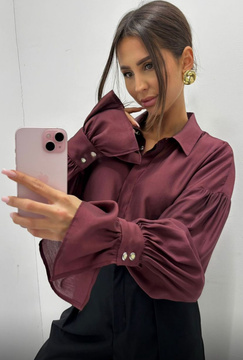 KOSZULA SATYNOWA EMO BORDO