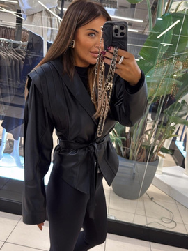 Kurtka skórzana - Czarna