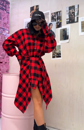 Koszulowa sukienka La Milla niebieska w kratę