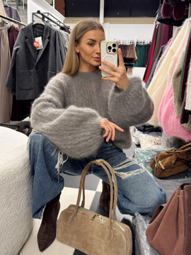 Sweter moherowy Kid Moher dzwonek mokka