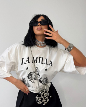 T-shirt La Milla Cowboy biały