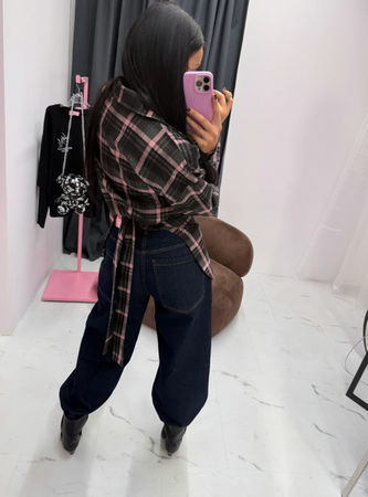 Asymetryczna koszula La Milla wiązana w kratę