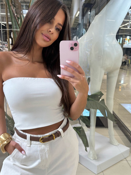 Top bez ramiączek bandeau - Śmietanka