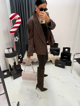 La Milla kozaki damskie zamszowe brązowe